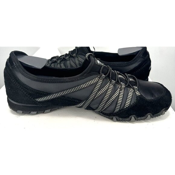 Skechers Womens Shoes Leather Dream Come True 21140 Slip On Sneakers Black 9 - Picture 4 of 12